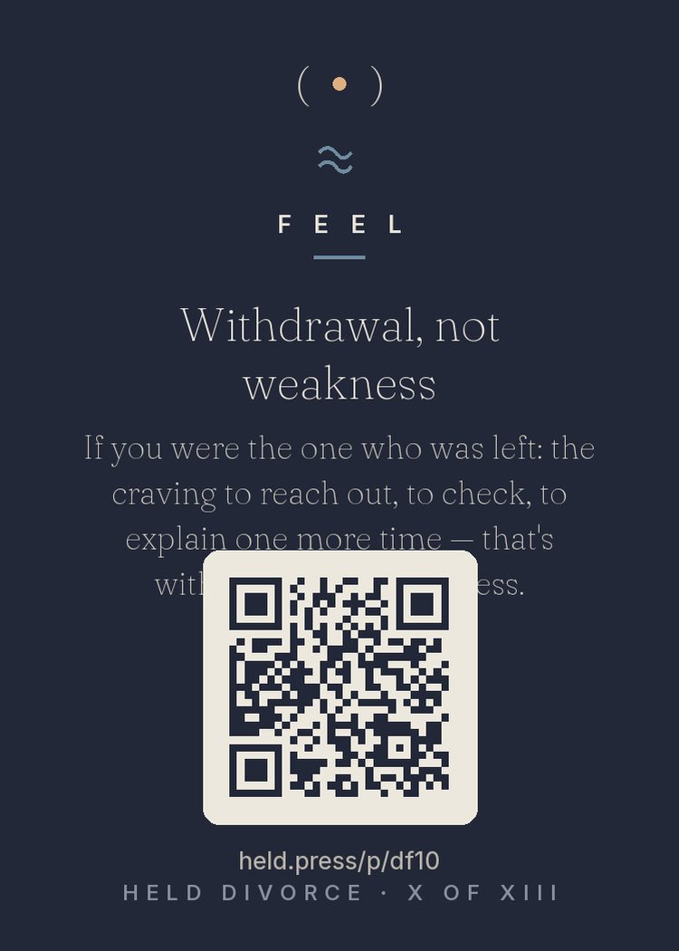 The back of Withdrawal, not weakness — with the code that opens this room
