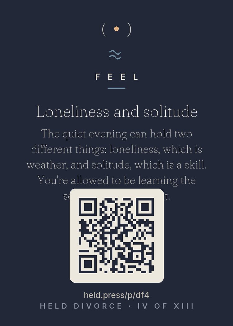 The back of Loneliness and solitude — with the code that opens this room