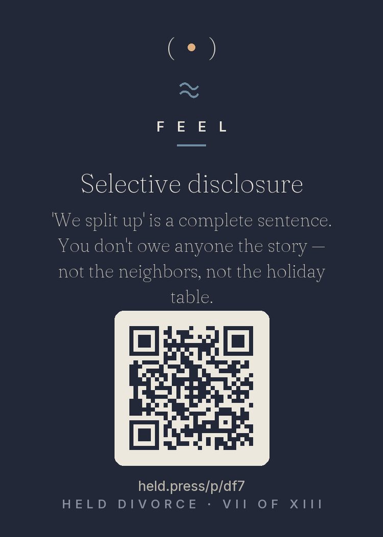 The back of Selective disclosure — with the code that opens this room