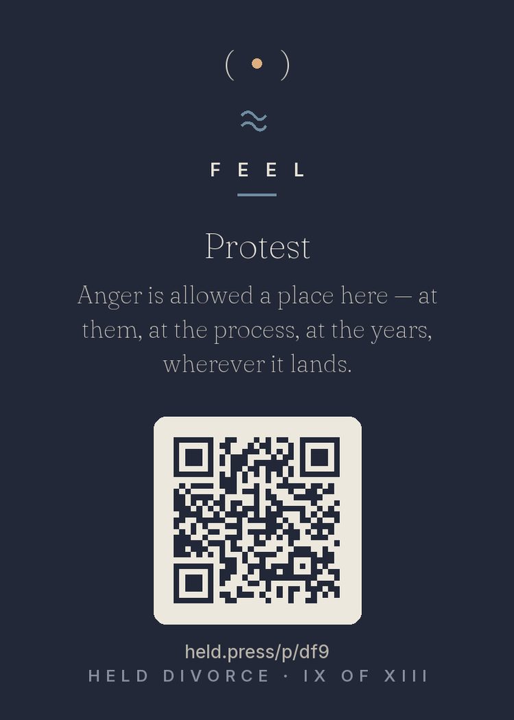 The back of Protest — with the code that opens this room