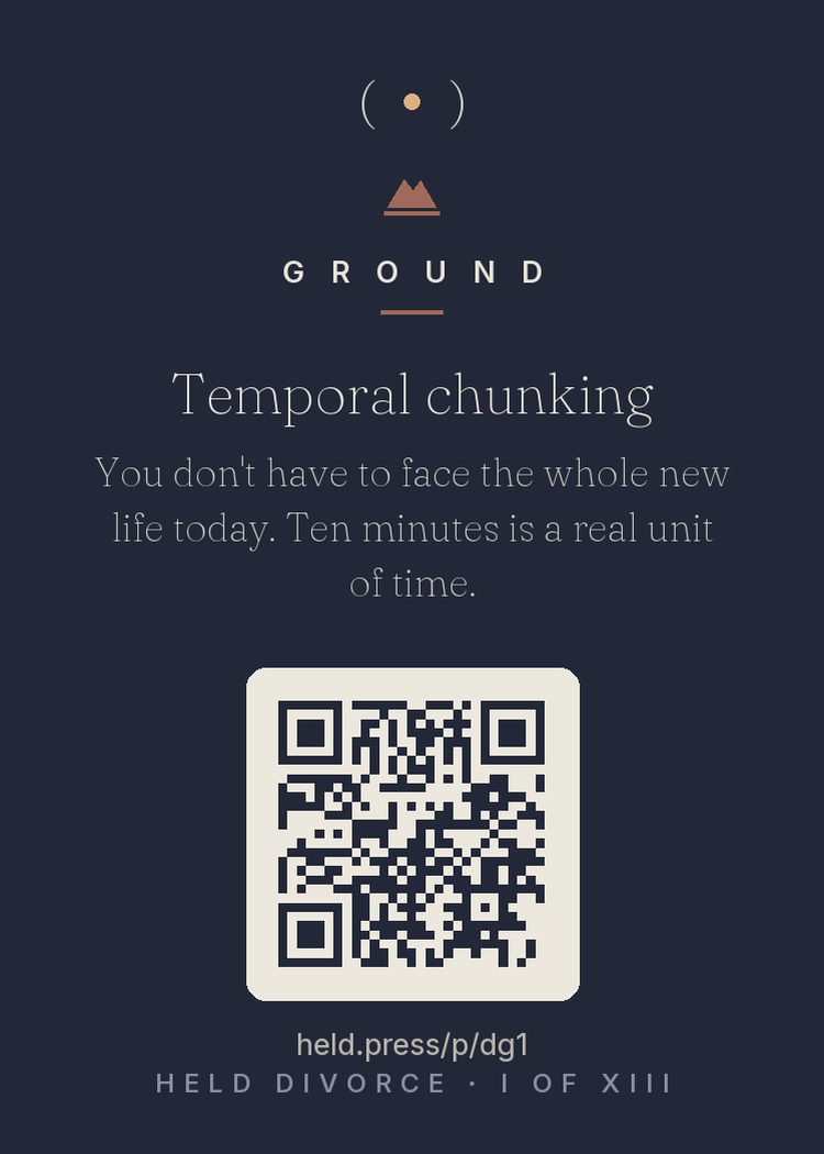 The back of Temporal chunking — with the code that opens this room