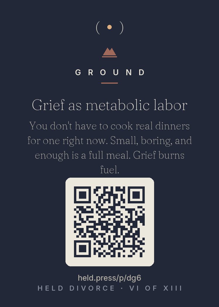 The back of Grief as metabolic labor — with the code that opens this room