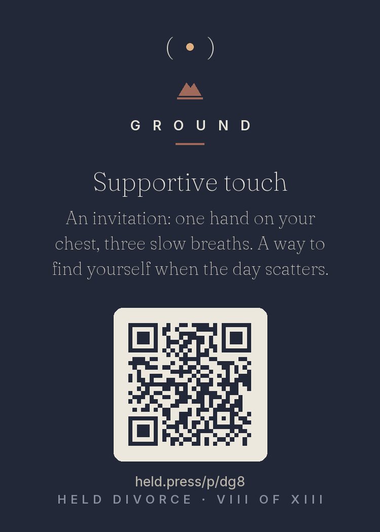 The back of Supportive touch — with the code that opens this room