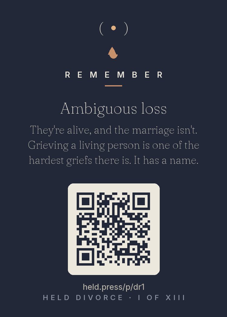 The back of Ambiguous loss — with the code that opens this room