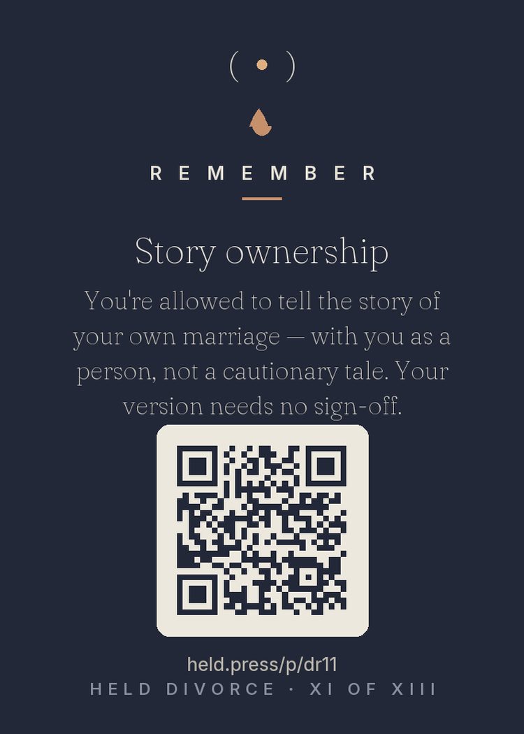 The back of Story ownership — with the code that opens this room