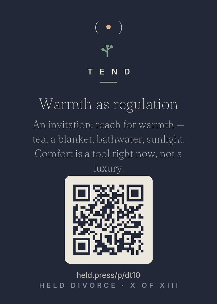 The back of Warmth as regulation — with the code that opens this room