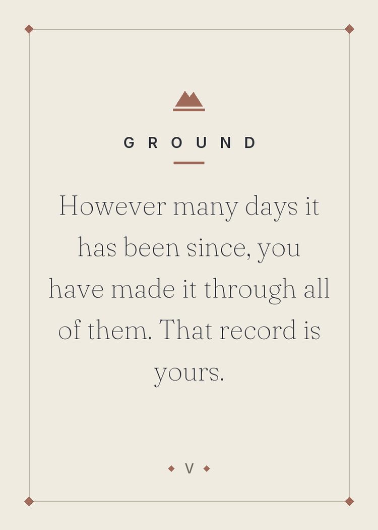 However many days it has been since, you have made it through all of them. That record is yours.