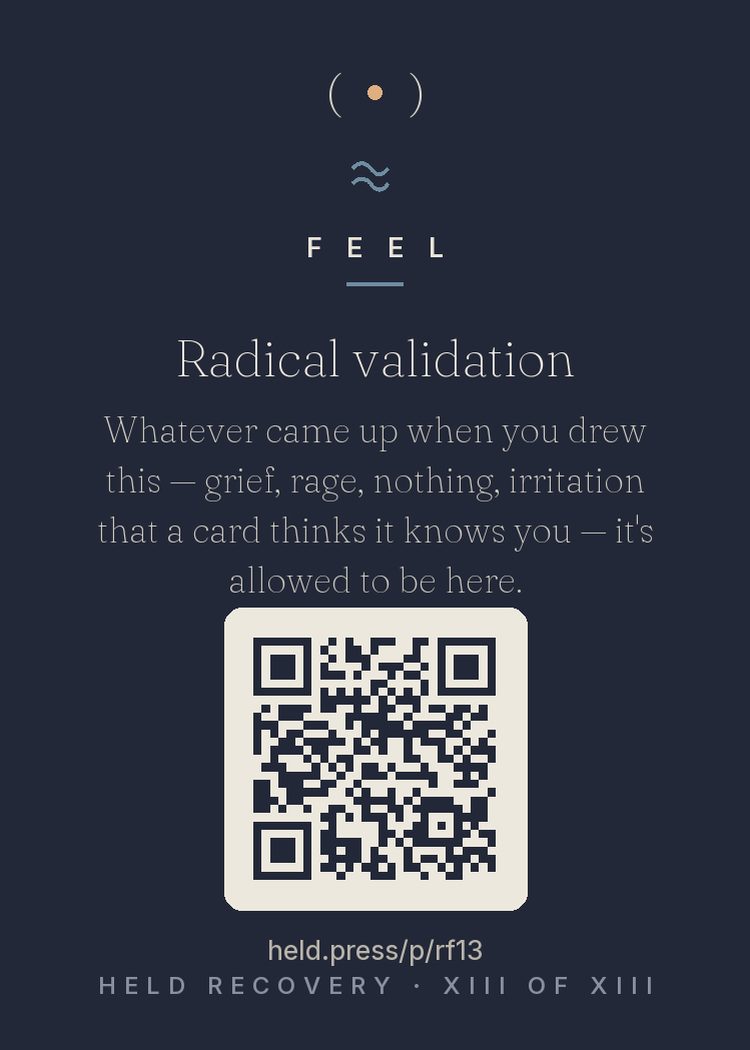 The back of Radical validation — with the code that opens this room