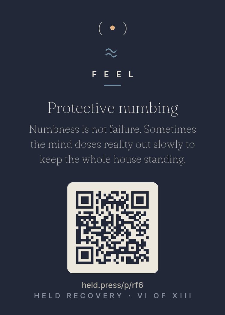 The back of Protective numbing — with the code that opens this room