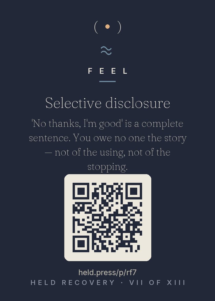 The back of Selective disclosure — with the code that opens this room