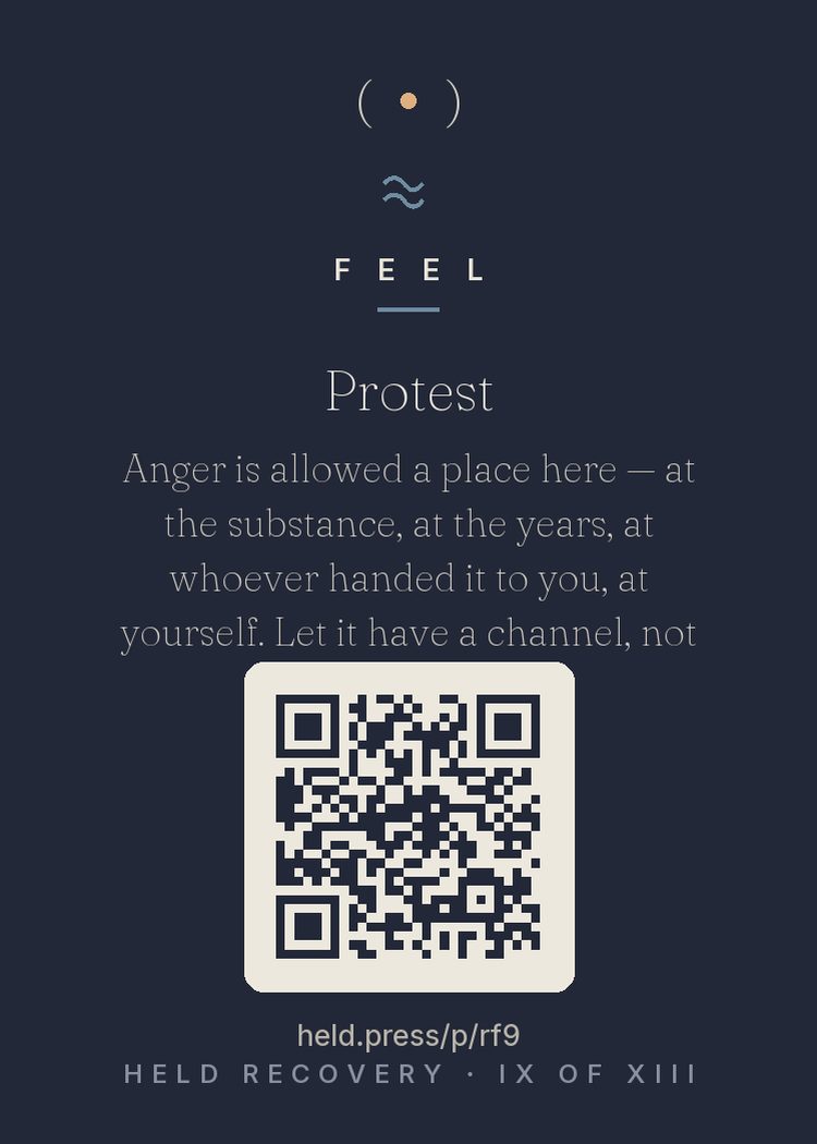 The back of Protest — with the code that opens this room