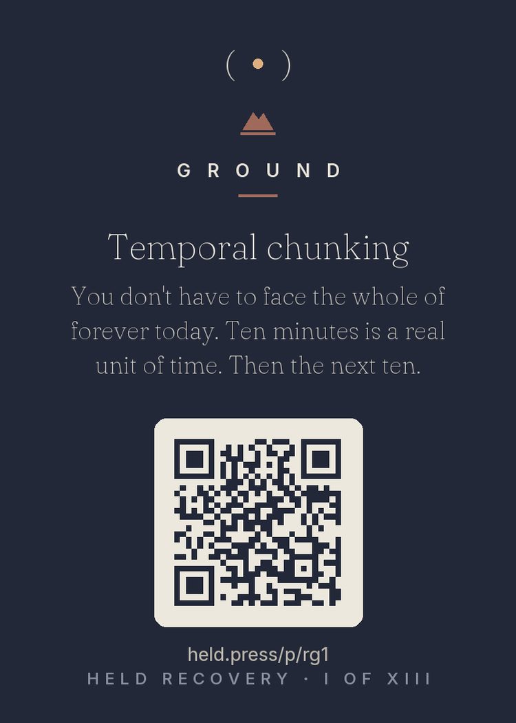 The back of Temporal chunking — with the code that opens this room