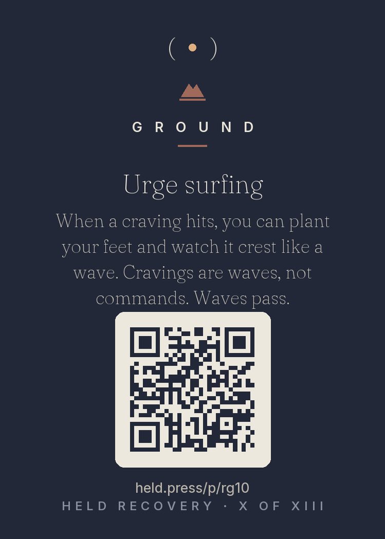The back of Urge surfing — with the code that opens this room