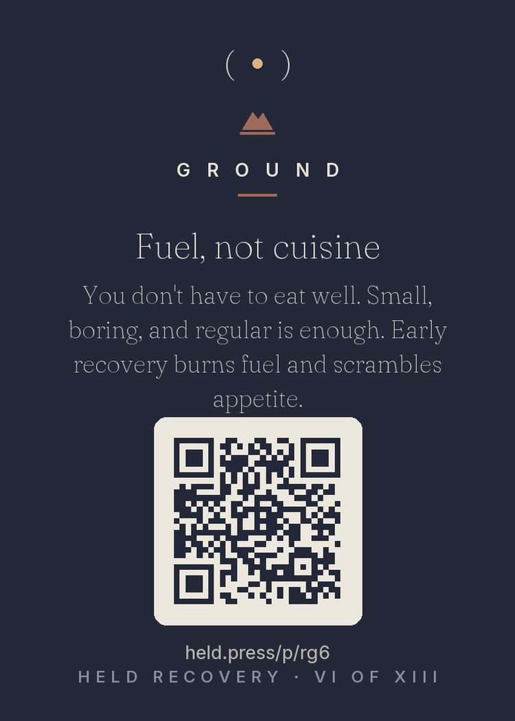 The back of Fuel, not cuisine — with the code that opens this room