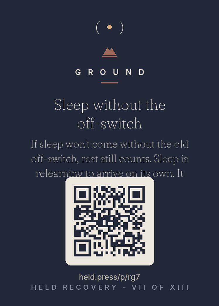 The back of Sleep without the off-switch — with the code that opens this room