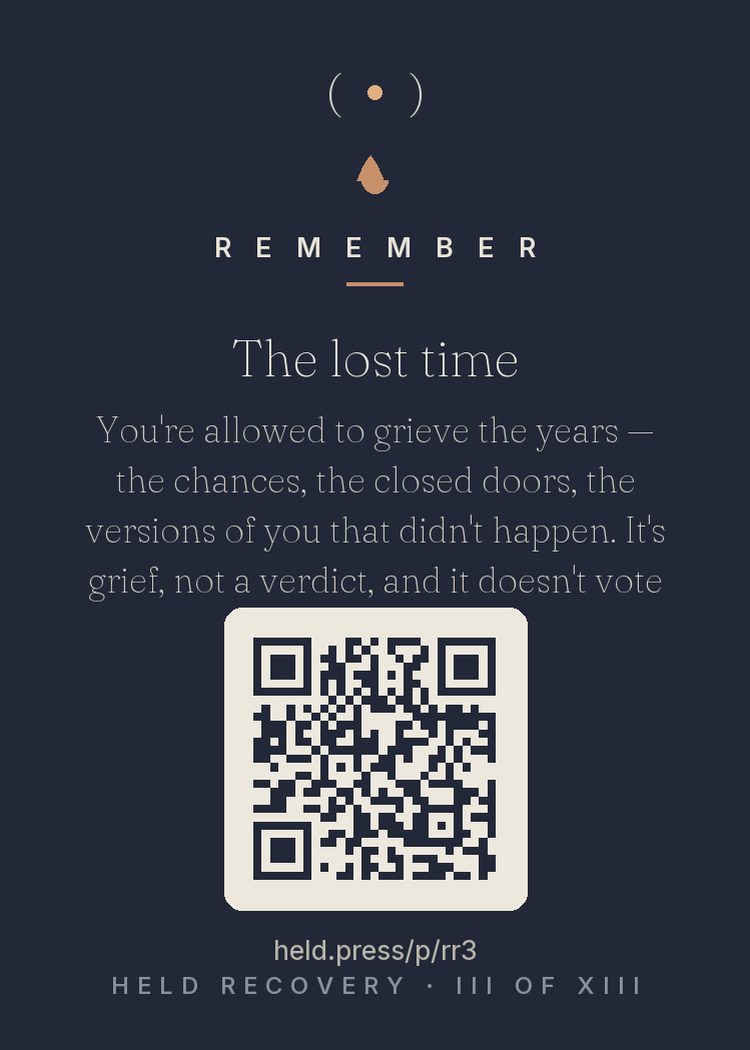 The back of The lost time — with the code that opens this room
