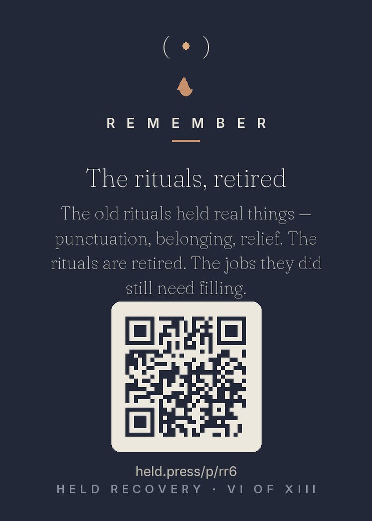 The back of The rituals, retired — with the code that opens this room