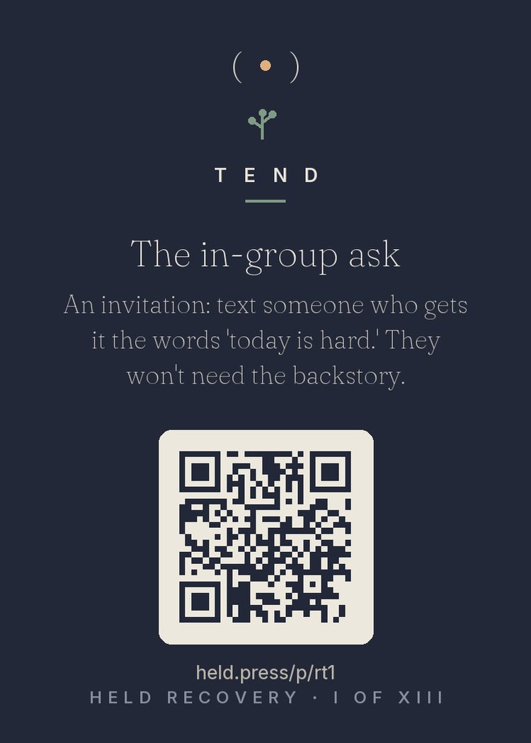 The back of The in-group ask — with the code that opens this room