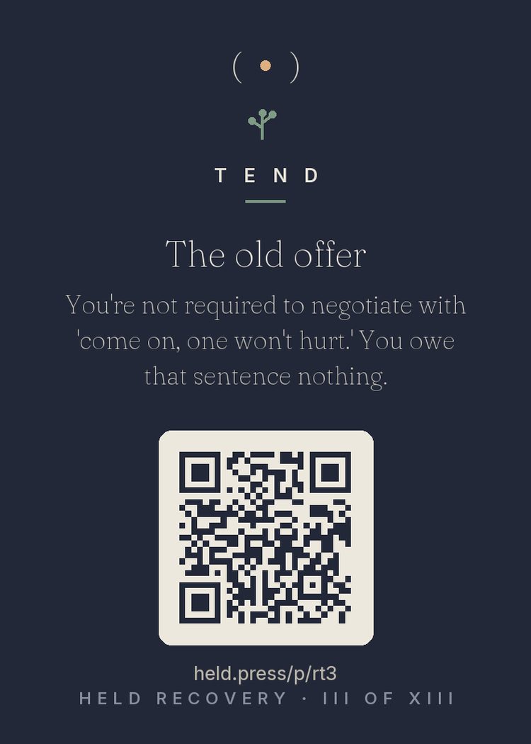 The back of The old offer — with the code that opens this room