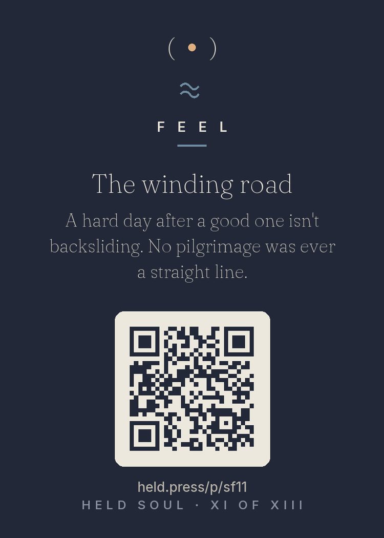 The back of The winding road — with the code that opens this room