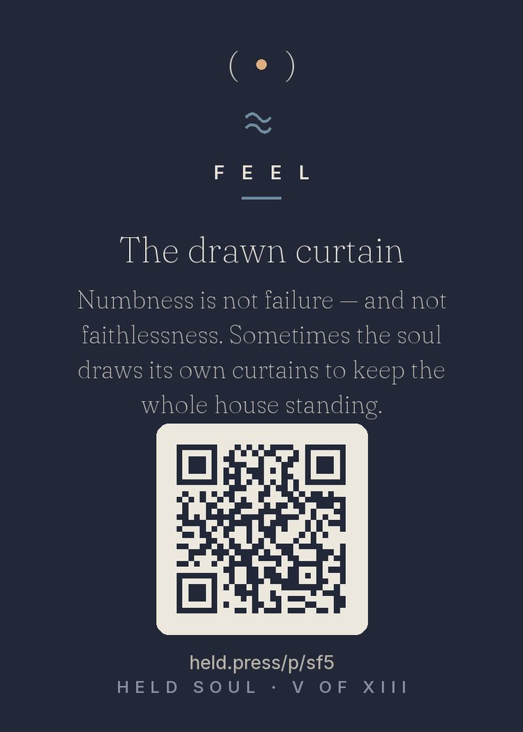 The back of The drawn curtain — with the code that opens this room