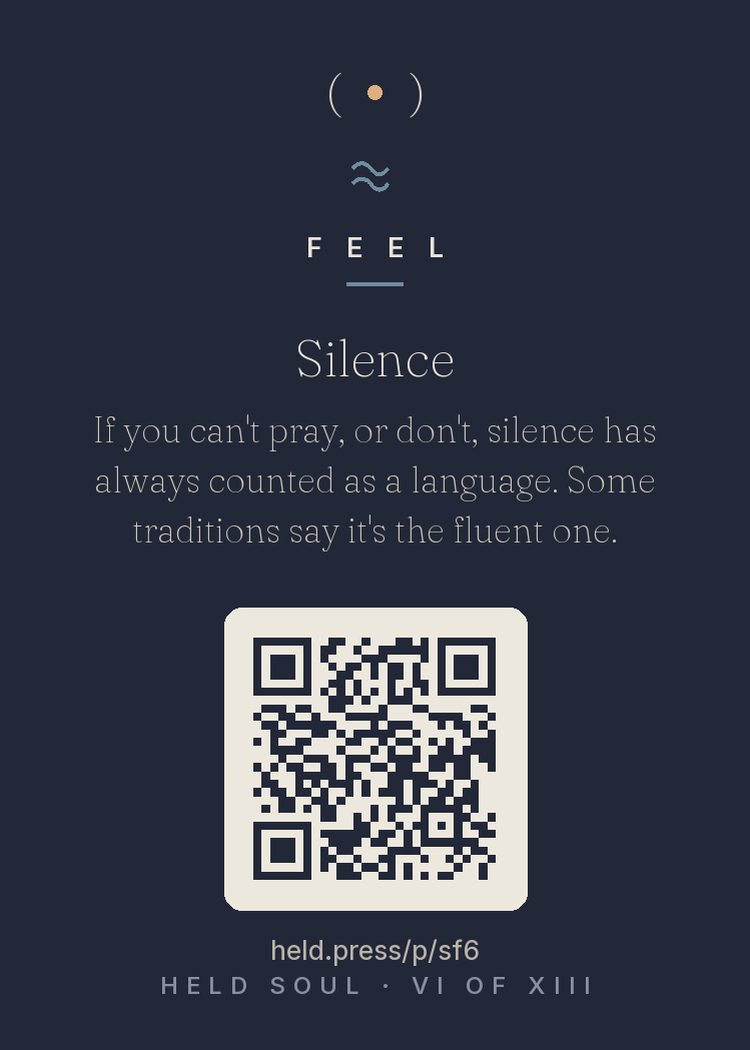 The back of Silence — with the code that opens this room