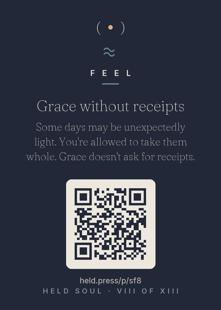 The back of Grace without receipts — with the code that opens this room