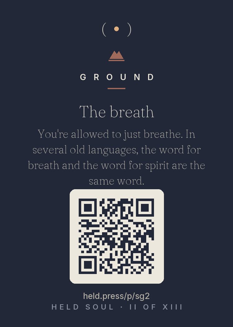 The back of The breath — with the code that opens this room