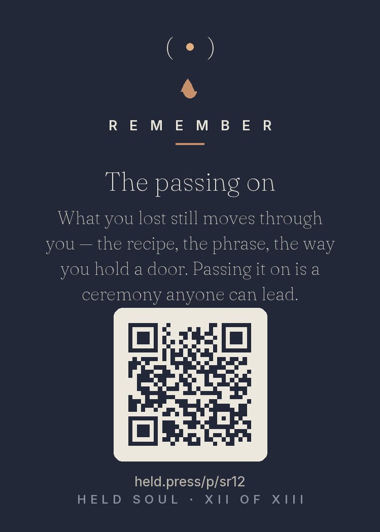 The back of The passing on — with the code that opens this room