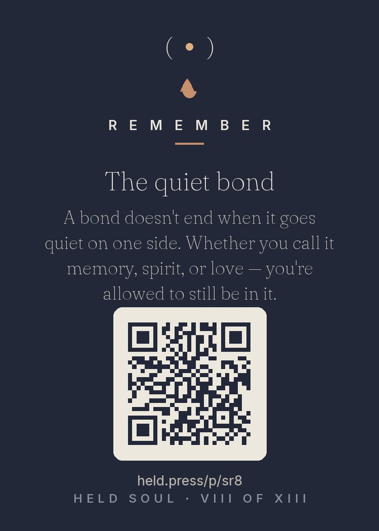 The back of The quiet bond — with the code that opens this room