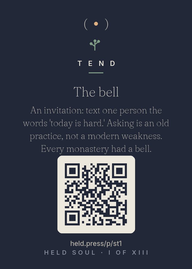 The back of The bell — with the code that opens this room
