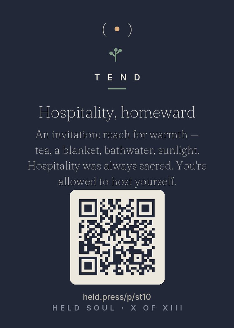 The back of Hospitality, homeward — with the code that opens this room