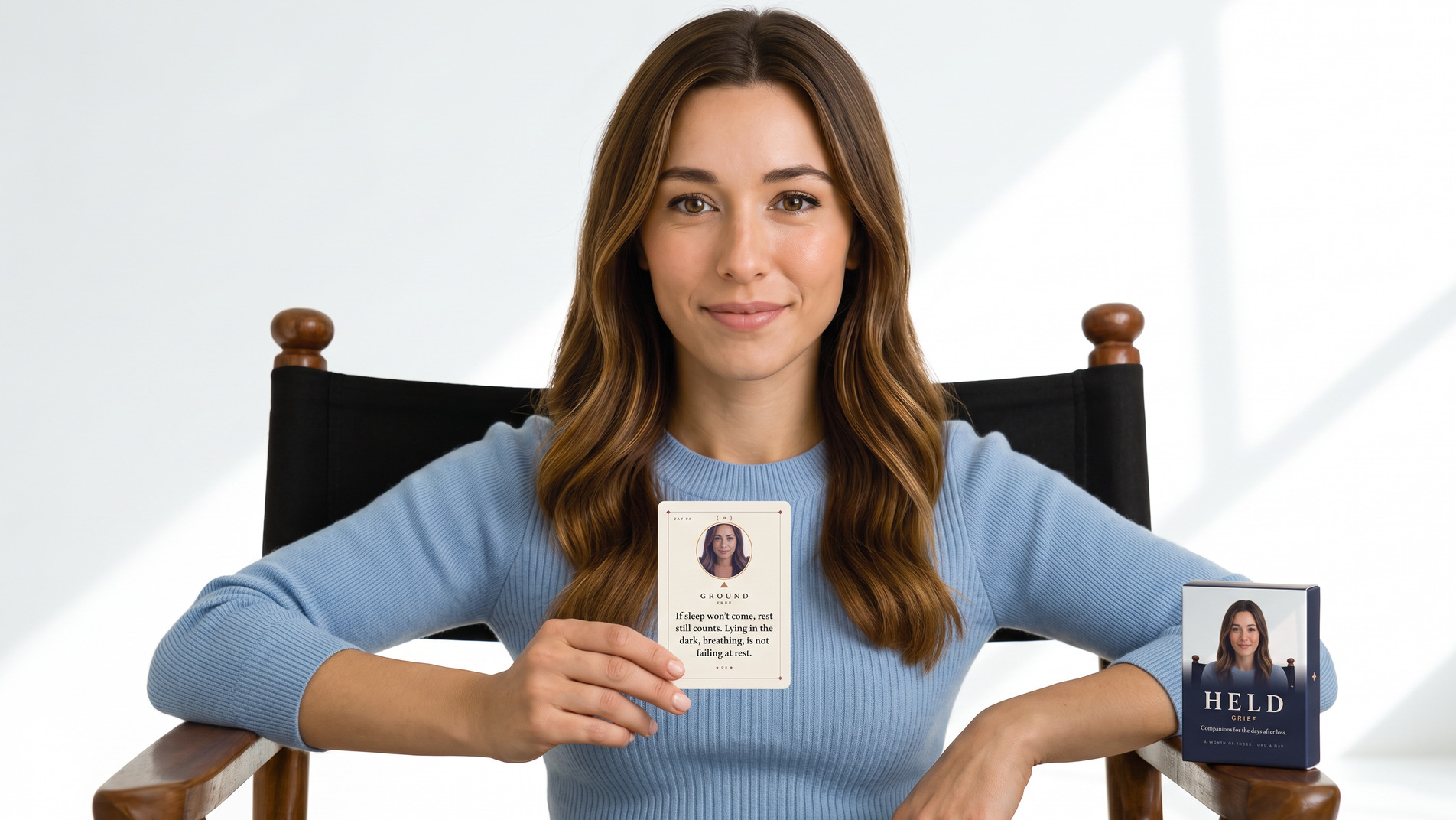 Kelly, sitting in her chair, waiting with you